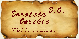 Doroteja Oprikić vizit kartica